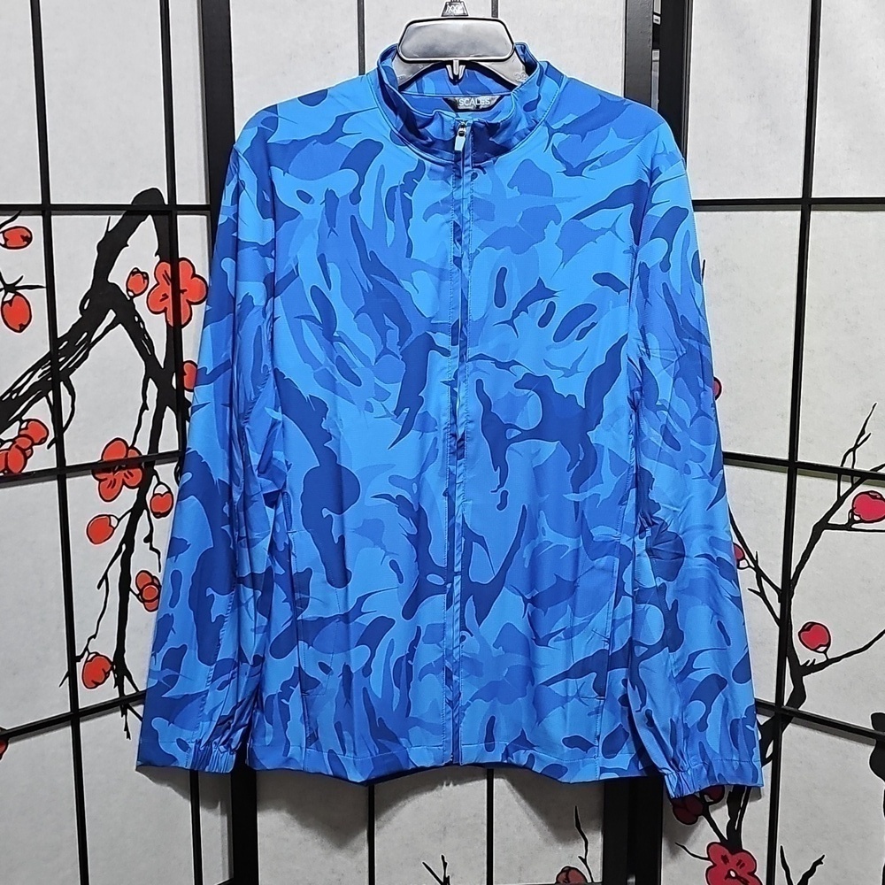 Scales Camouflage Blue Full Zip Jacket Size Small NWT